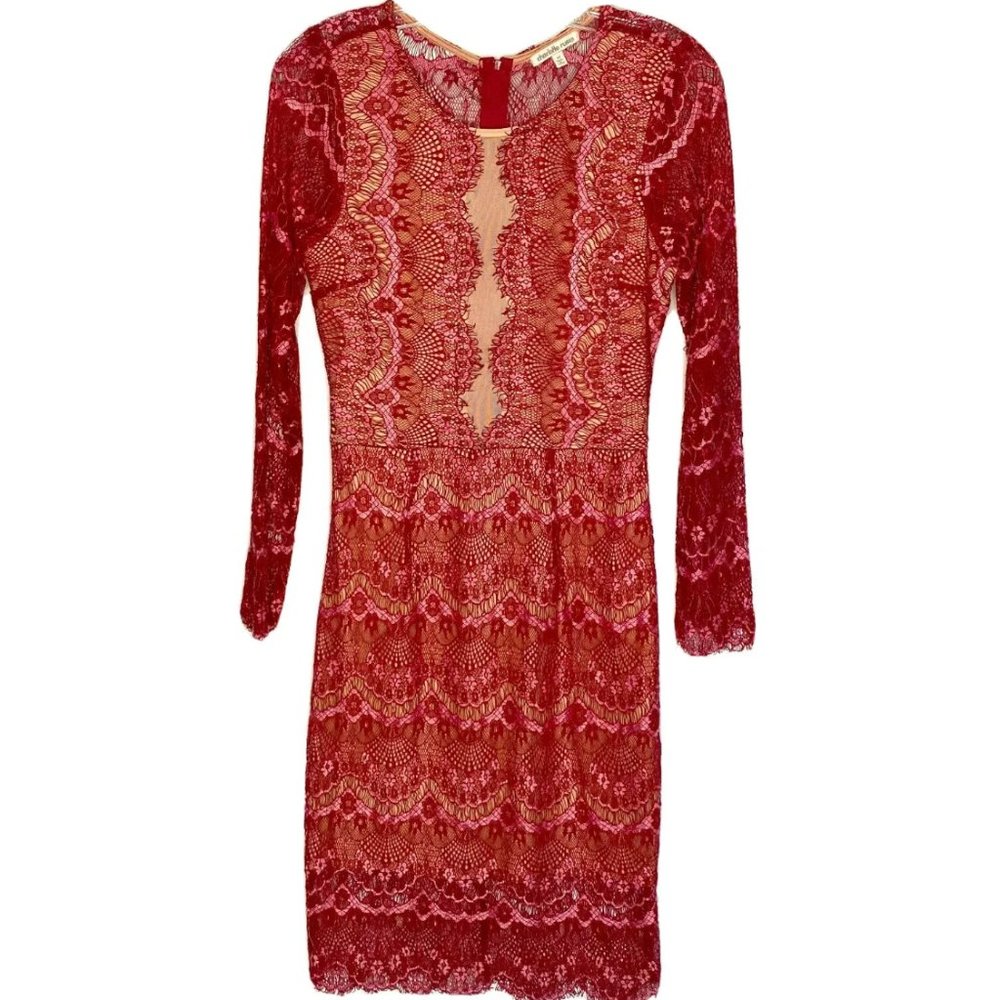 Charlotte Russe Red Lace Cocktail Dress M